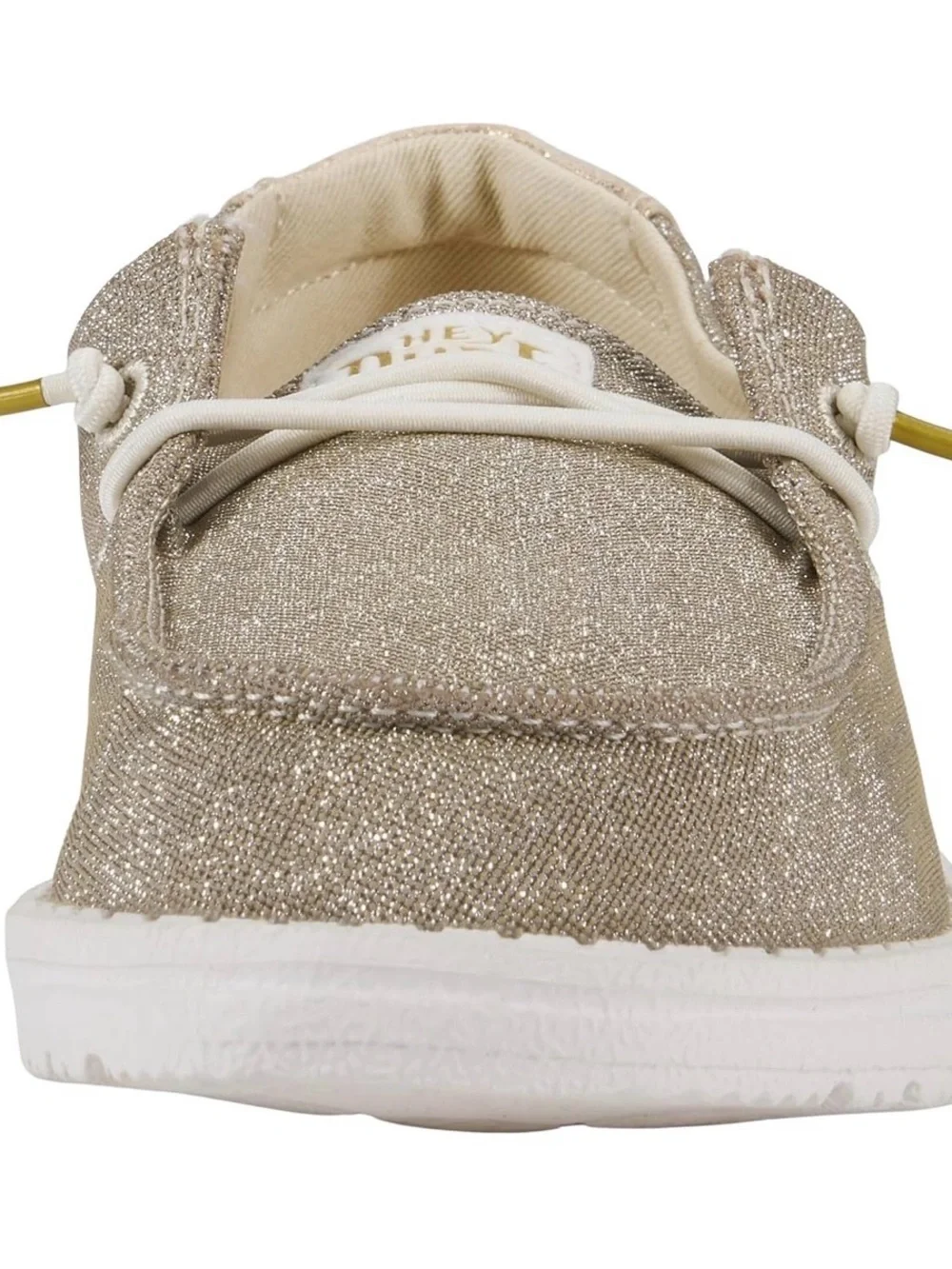 HEYDUDE Wendy Metallic Sparkle Girls J2 Gold Glitter NEW WITH TAG